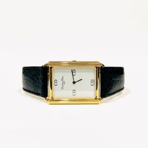 ❌SOLD❌ Christian Dior Gold Plated Swiss Made Tank Style Unisex Watch